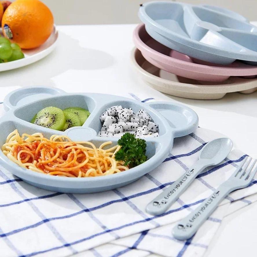 아기 그릇 숟가락 포크 세트 먹이 식기 만화 곰 어린이 - Baby Food Menu 리뷰 및 가격